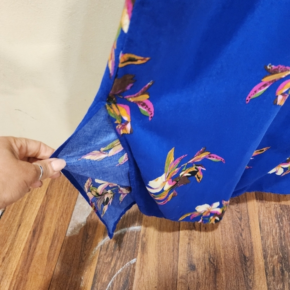 A New Day Floral Blue Sleeveless Casual Maxi Dress Size L - Picture 9 of 16